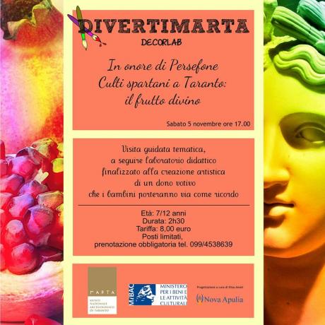 IL FRUTTO DIVINO:In onore di Persefone - culti spartani a Taranto”