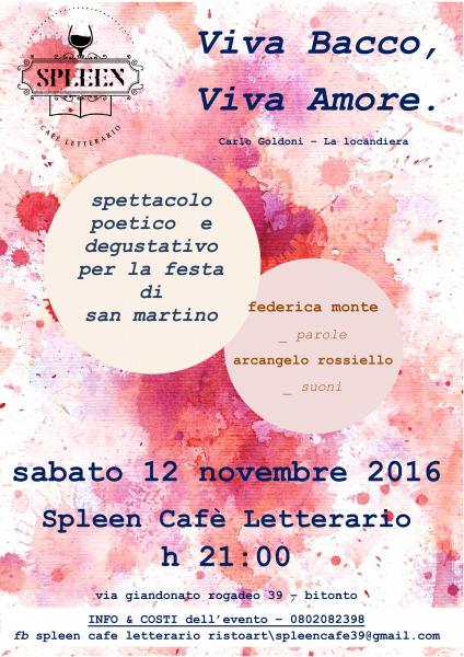 VIVA BACCO, VIVA AMORE. Festa San Martino.