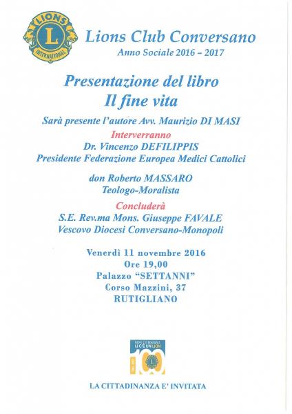 IL FINE VITA - Presentazione del libro dell' Avv. Maurizio DI MASI