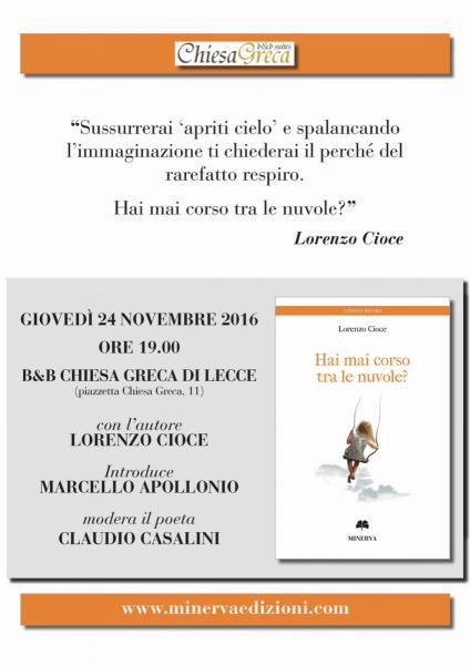Presentazione di "Hai mai corso tra le nuvole?" di Lorenzo Cioce