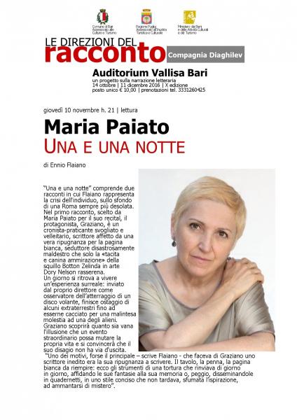 MARIA PAIATO - UNA E UNA NOTTE ALL'AUDITORIUM VALLISA DI BARI
