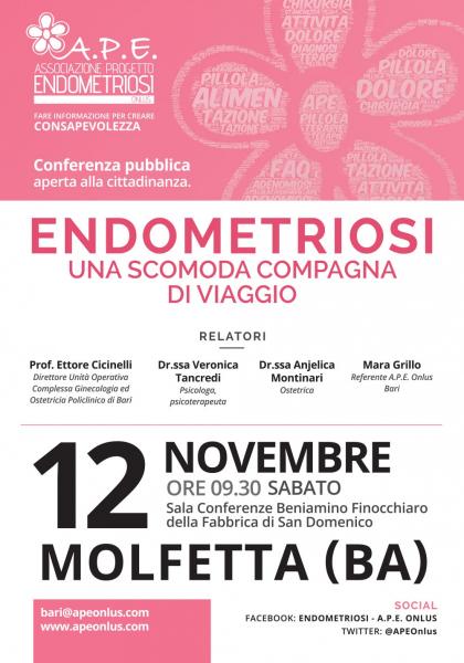 Conferenza  A.P.E. Onlus:“Endometriosi: una scomoda compagna di viaggio”