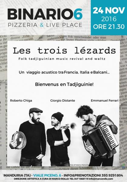 Les Trois Lézards - Folk tadjiguinian music and waltz al Binario6