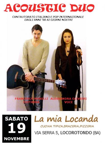 Cena musicale a La mia Locanda