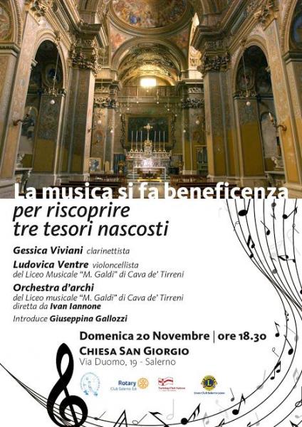 La musica si fa beneficenza tre tesori nascosti