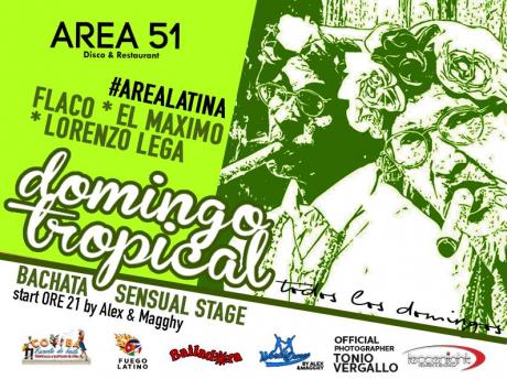 Torna "Domingo Tropical" sulla pista dell'Area 51 di Novoli, stage gratuito di bachata sensual con Alex & Magghy