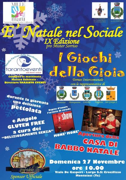 “E’ Natale Nel Sociale”, il Grande Evento Dell’associazione Mille Mani di Monteiasi