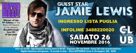 Sab 26 Novembre - VILLA ROTONDO presenta JAMIE LEWIS