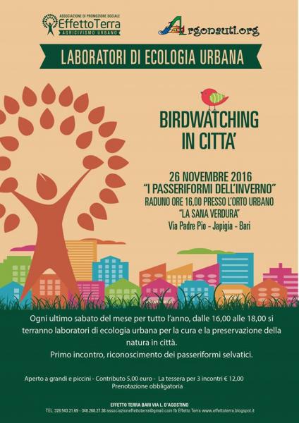 Ecologia Urbana: birdwatching in città