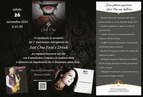 Primo anniversario Just One Food&Drink