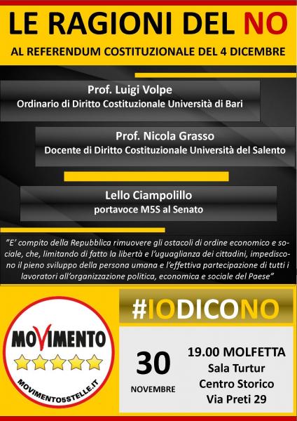 Le Ragioni del No - incontro con i costituzionalisti ed il Movimento Cinque Stelle