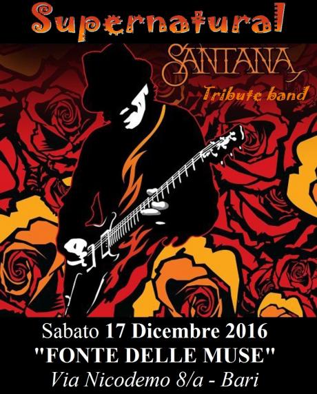 GRAN CONCERTO DI NATALE alla Fonte delle Muse con i "SUPERNATURAL" tribute band dei "SANTANA" Sabato 17 Dicembre