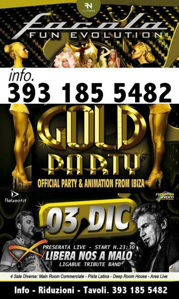 3 DICEMBRE | Facola Fun | GOLD PARTY
