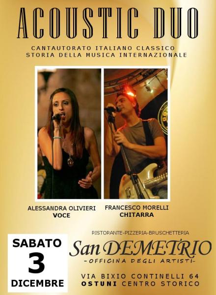 Cena musicale al ristorante San Demetrio