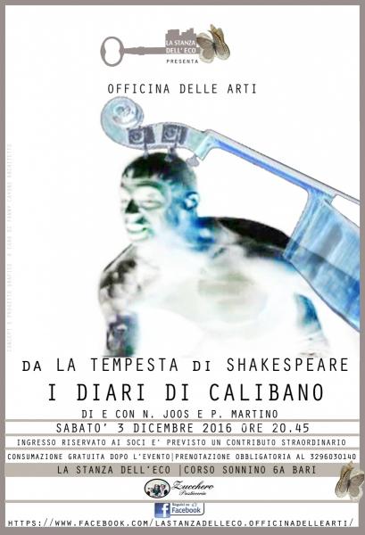da La Tempesta  di  Shakespeare  "I DIARI DI CALIBANO "