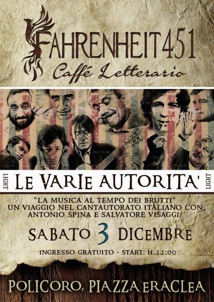 Un viaggio nel Cantautorato Italiano: nuovo live acustico al Fahrenheit 451 Caffè Letterario di Policoro