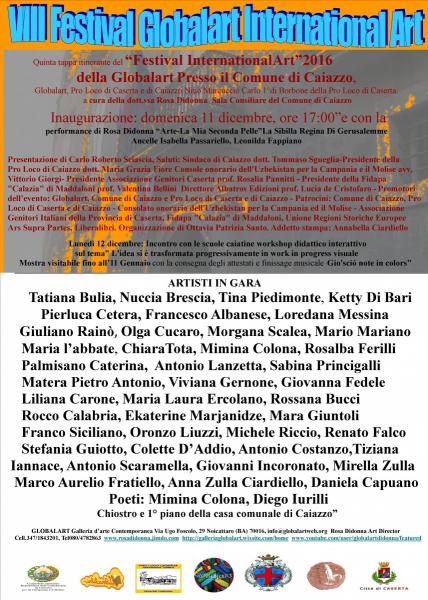 Quinta tappa itinerante del “Festival InternationalArt”2016