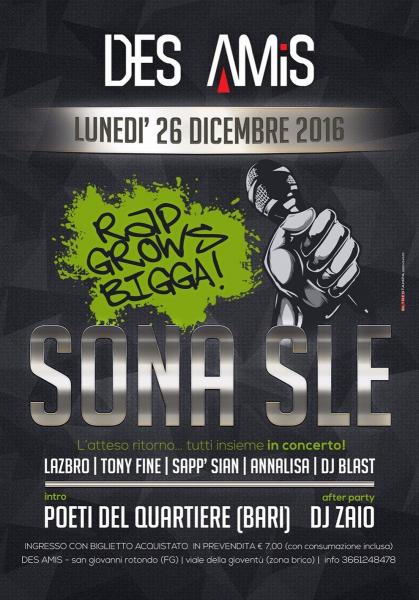 Sona Sle reunion live ...20 anni dopo - 26 dic 2016 al Des Amis di San Giovanni Rotondo (Fg)