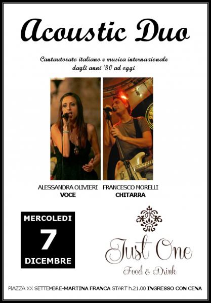Acoustic Duo live al JUST ONE