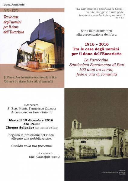 Presentazione libro: "Tra le case degli uomini per il dono dell'Eucaristia"