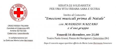 SERATA DI SOLIDARIETA’ PER UNA VITA URBANA SANA E SICURA  - Concerto “Emozioni musicali prima di Natale” con MAURIZIO NAZZARO  e il suo gruppo