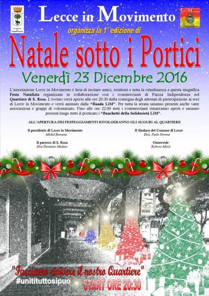 La I edizione di "Natale Sotto i Portici" riporta nel Quartiere Santa Rosa l'atmosfera natalizia