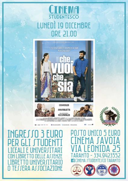 "Che vuoi che sia" in rassegna al cinema Savoia
