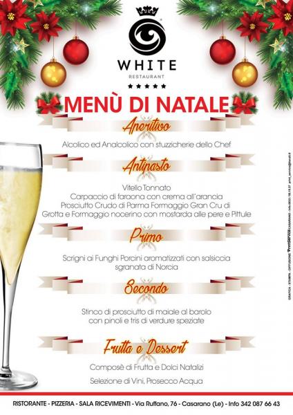 Grande Pranzo di Natale con Christmas song Live al White Restaurant a Casarano