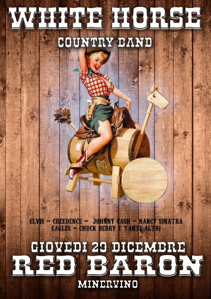 Grande festa country al Red Baron di Minervino con la White Horse Country Band