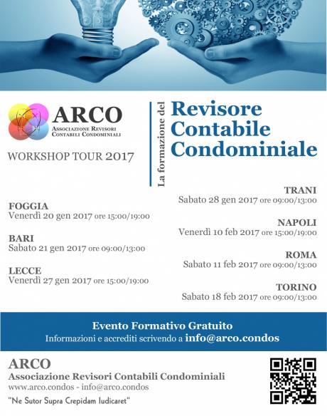 FOGGIA. Al via, in Puglia, i workshop informativi dell’Arco, l’Associazione Revisori Contabili Condominiali. Prima tappa,  a Foggia