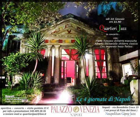 “LE 4 GIORNATE DI NAPOLI” a Palazzo Venezia Il nuovo disco di Mario Romano Quartieri Jazz