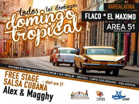 Domingo Tropical all'Area51 di Novoli, stage gratuito di salsa cubana con Alex & Magghy della World Dance