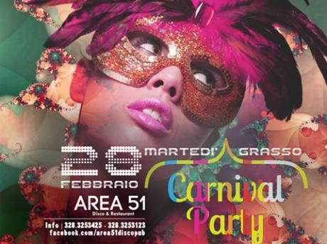 Musica da ballare e festa per gruppi mascherati: è il "Carnival party" per il martedì grasso dell'Area 51