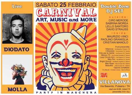 Carnival Party (festa in maschera) con Diodato in concerto / introducing: Molla in concerto + Double Zone Dj Set