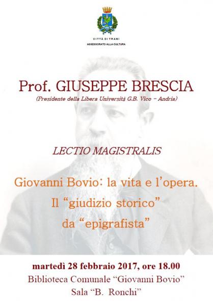Giovanni Bovio: La  vita e l'opera. Il “giudizio storico”, da “epigrafista”