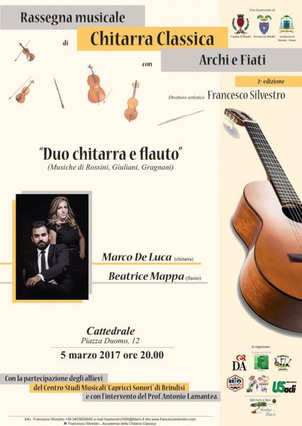 Marco De Luca e Beatrice Mappa in concerto per la "II Rassegna di Chitarra Classica, Archi e Fiati"