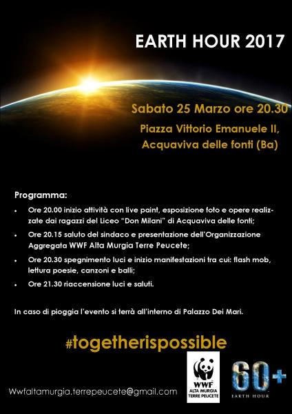 EARTH HOUR , insieme per il clima #TOGETHERISPOSSIBLE