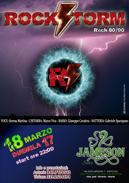 Rockstorm live at Jameson, Sabato 18 marzo 2017 - SALVE (LE)