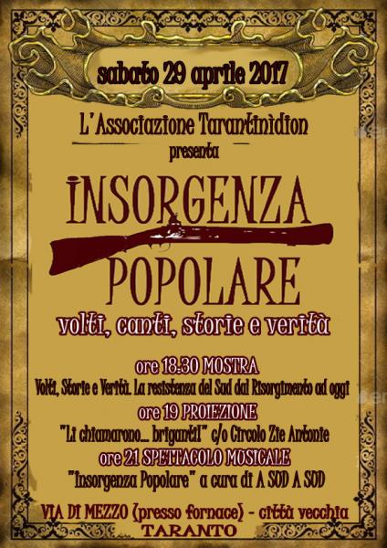 "Insorgenza Popolare! volti, canti, storie e verità"