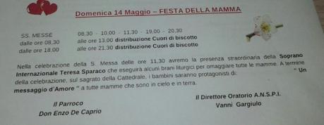 Messa con Canti in Onore della Festa della Mamma