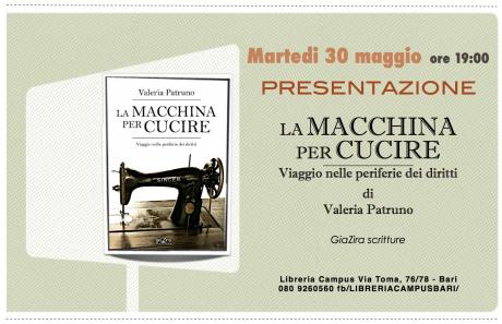 Presentazione del libro 'La macchina per cucire' di V. Patruno Giazira Scritture