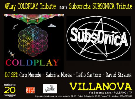 4Play / Tributo Coldplay meets SubOOncha / Tributo Subsonica + Dj Set