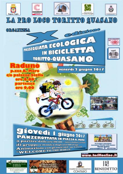 Biciclettata ciclo turistica ambientale  Toritto -Quasano -"Dalla Città al Parco"