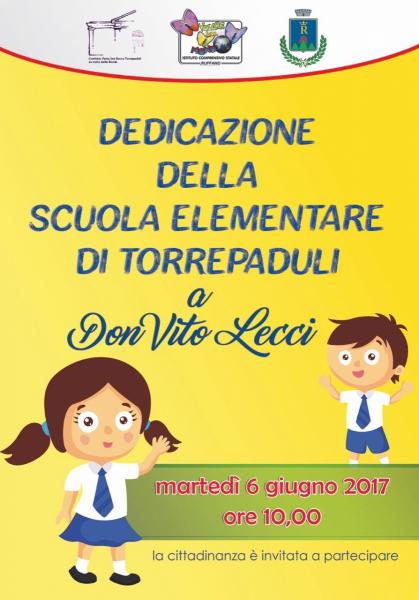 Torrepaduli dedica la scuola primaria a don Vito Lecci