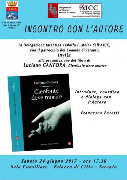 Cleofonte Deve Morire - Teatro e Politica in Aristofane - Incontro con Luciano Canfora
