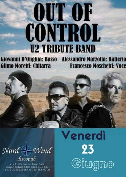 Out of Control - U2 Tribute band in concerto al Nordwind discopub di Bari