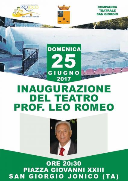 Inaugurazione del teatro Prof. Leo Romeo