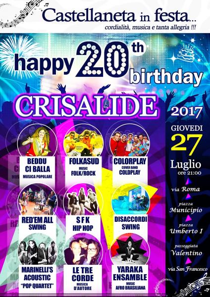 Colorplay a Coldplay Experience live Castellaneta in festa Happy 20th birthday Crisalide