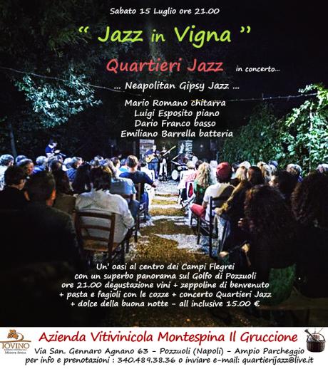 Terzo Appuntamento “Jazz in Vigna” con Mario Romano Quartieri Jazz in Concerto