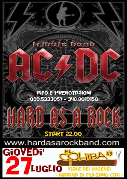 Hard as a Rock ac dc Tribute Band live a el Cohiba 59